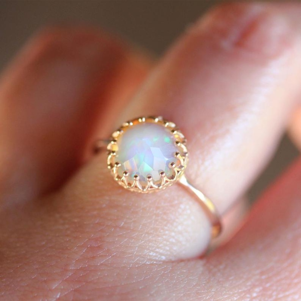 Moon stone gold plated ring